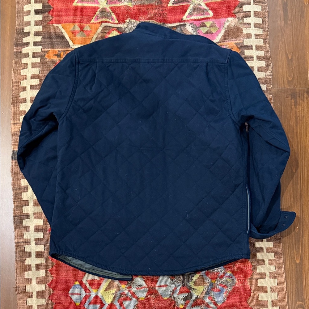 Relwen Navy Quilted Jacket with Green Lining - Picture 6 of 6
